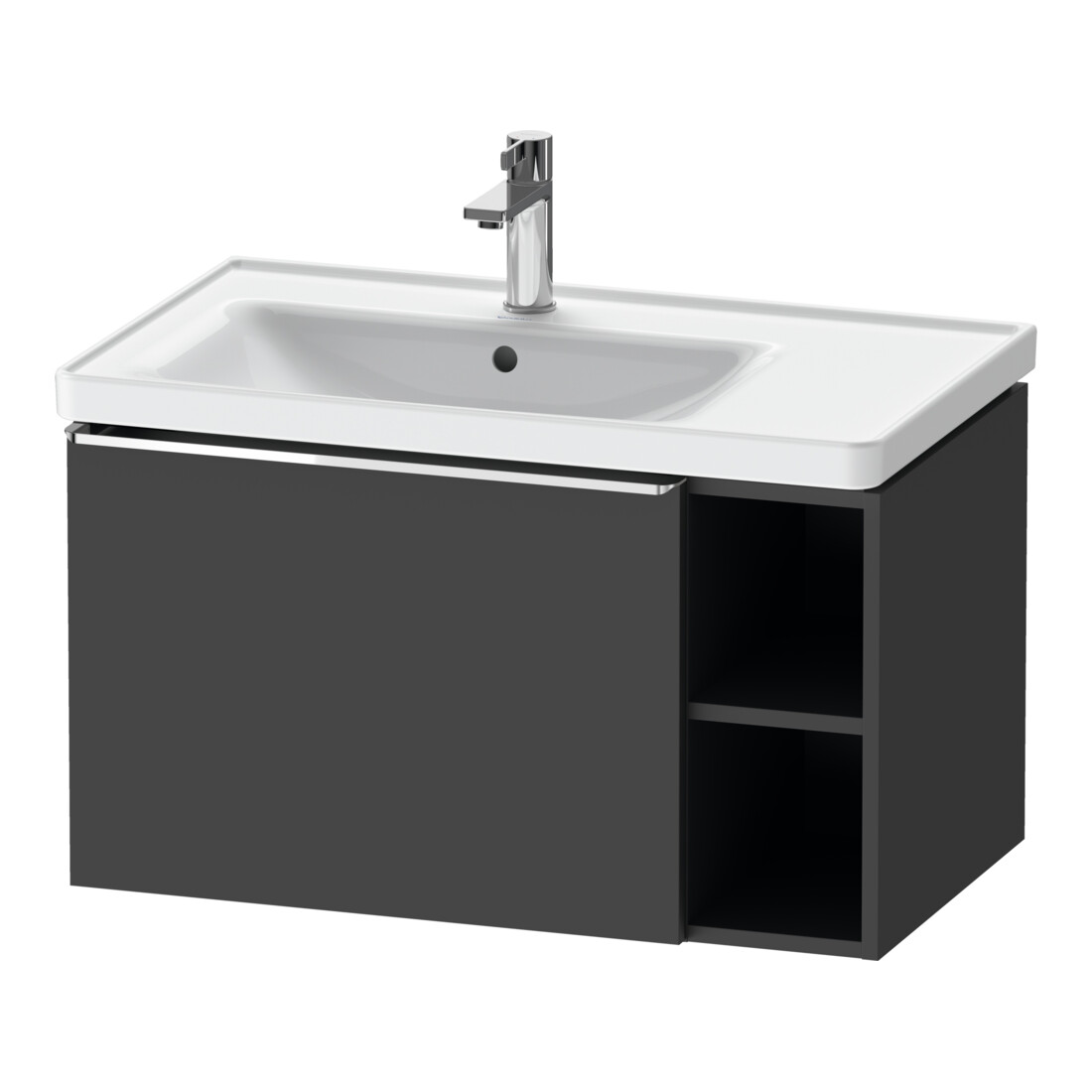 Duravit Waschtischunterschrank D-Neo 78,4x45,2cm, 1 A, Beck. li, chr/Grap ma