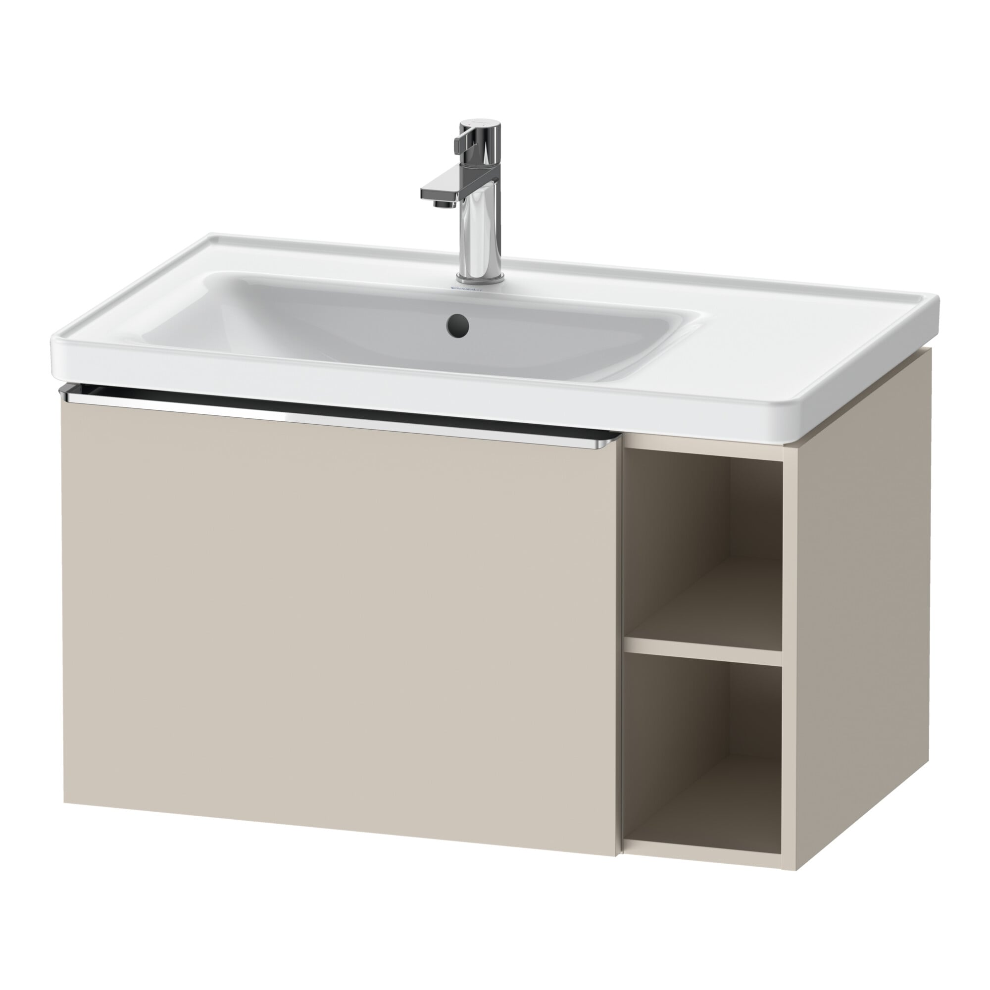 Duravit Waschtischunterschrank D-Neo 78,4x45,2cm, 1 A, Beck. li, chr/Taup ma