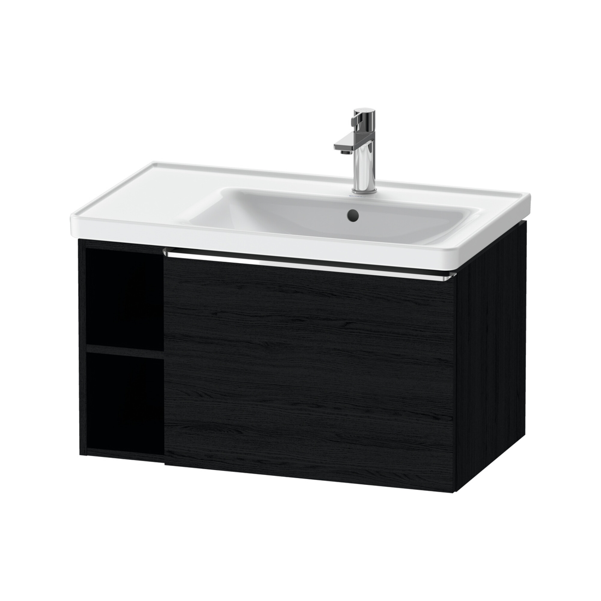 Duravit Waschtischunterschrank D-Neo 78,4x45,2cm, 1 A, Beck. re, chr/Eiche sw