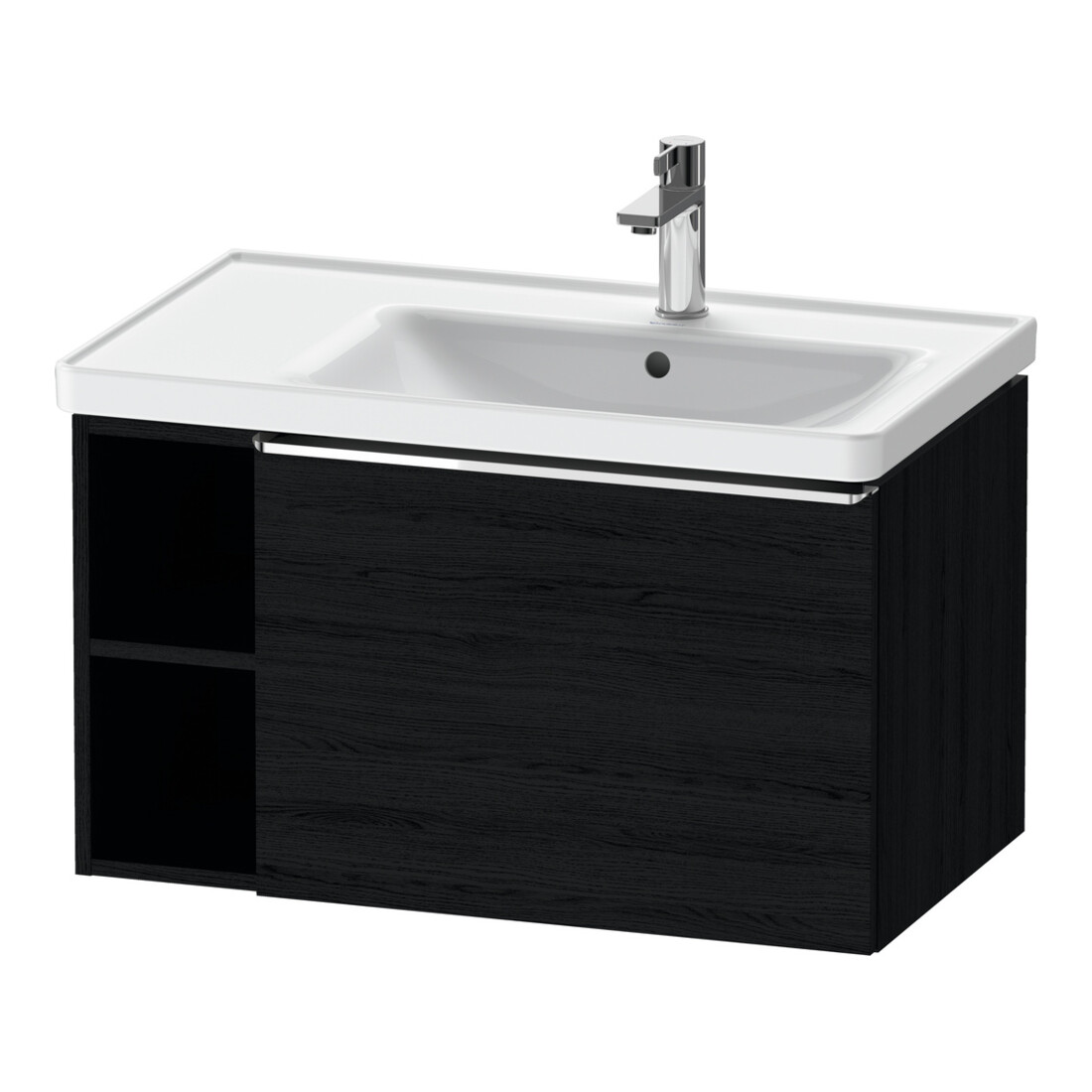 Duravit Waschtischunterschrank D-Neo 78,4x45,2cm, 1 A, Beck. re, chr/Eiche sw