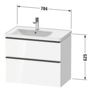 Duravit Waschtischunterschrank D-Neo 78,4x45,2cm, 1 Kast, B L, b geb/Bas ma-4