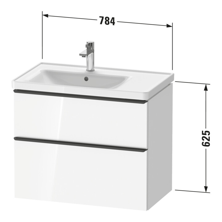 Duravit Waschtischunterschrank D-Neo 78,4x45,2cm, 1 Kast, B L, b geb/Eiche sw