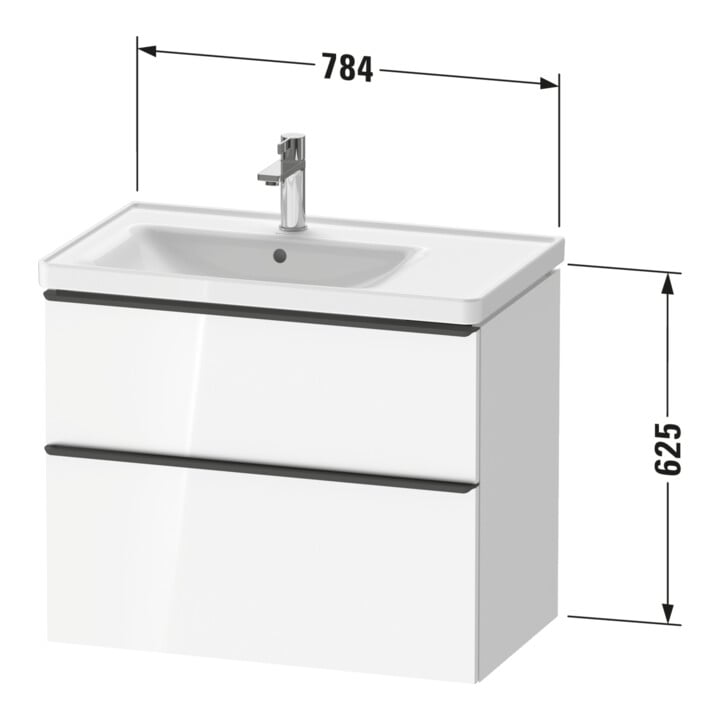 Duravit Waschtischunterschrank D-Neo 78,4x45,2cm, 1 Kast, B li, chr/Beton ma