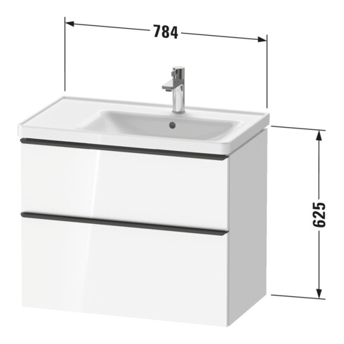 Duravit Waschtischunterschrank D-Neo 78,4x45,2cm, 1 Kast, B R, b geb/Bas ma