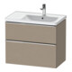 Duravit Waschtischunterschrank D-Neo 78,4x45,2cm, 1 Kast, B re, chr/Leinen-1