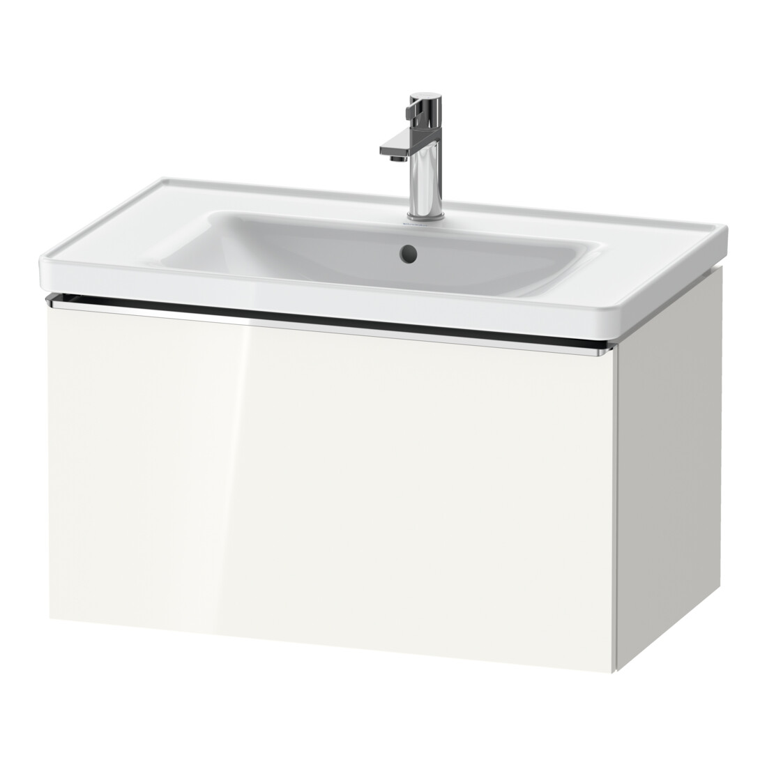 Duravit Waschtischunterschrank D-Neo 78,4x45,2cm, chr/we hgl, 1 Ausz., wandhängend