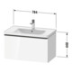 Duravit Waschtischunterschrank D-Neo 78,4x45,2cm, ES geb/Bas m, 1 A, wandhängend