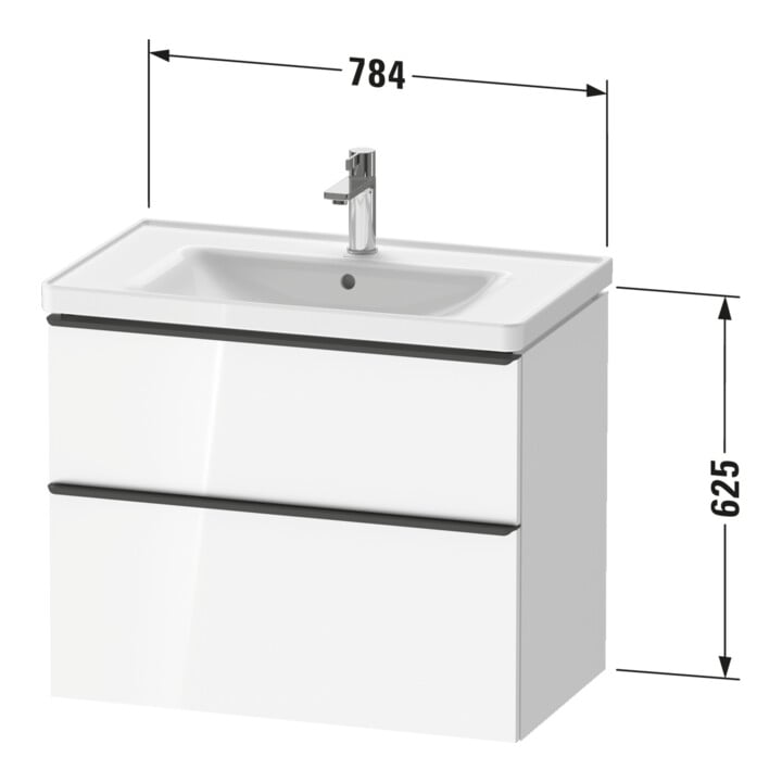 Duravit Waschtischunterschrank D-Neo 78,4x45,2cm, ES geb/Ei ma, 1 Kast, 1 A
