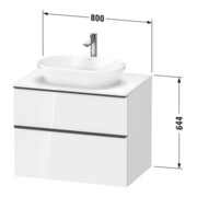 Duravit Waschtischunterschrank D-Neo 80x55cm, ch/Bas m, 2 SBK, 1 A, 1 Pl-4