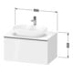 Duravit Waschtischunterschrank D-Neo 80x55cm, chr/Gra m, 1 A, 1 Pl, wandhängend
