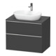 Duravit Waschtischunterschrank D-Neo 80x55cm, chr/Gra m, 2 SBK, 1 A, 1 Pl-1