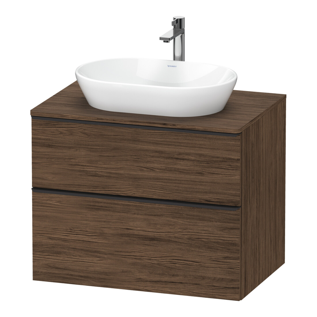 Duravit Waschtischunterschrank D-Neo 80x55cm, sw/Nuss d, 2 SBK, 1 A, 1 Pl