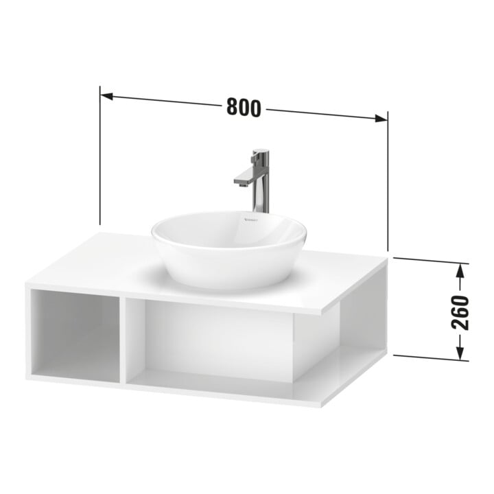 Duravit Waschtischunterschrank D-Neo 80x55cm, T m, 1 Fa, 1 Konsolenpl., wandhängend