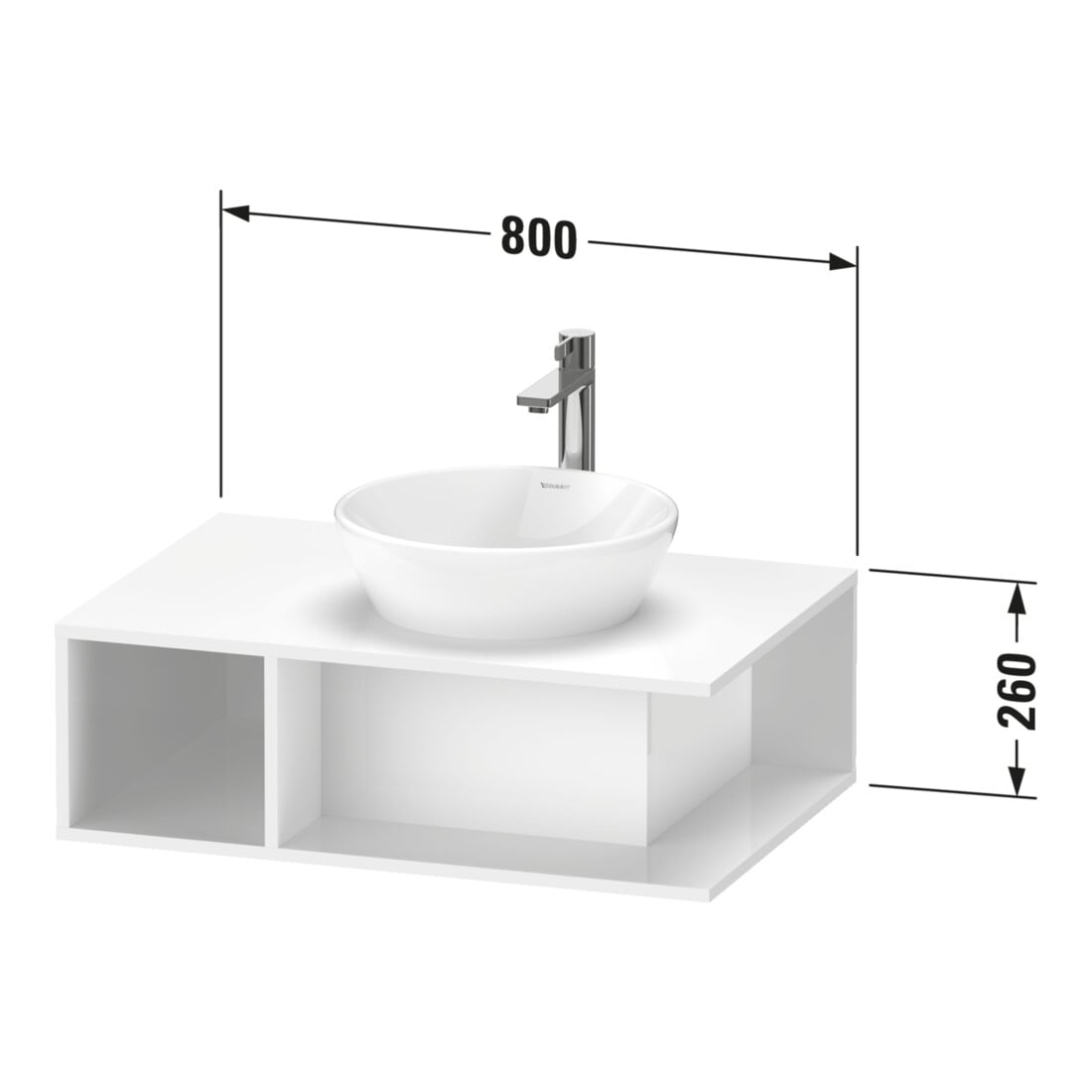 Duravit Waschtischunterschrank D-Neo 80x55cm, w g, 1 Fa, 1 Konsolenpl., wandhängend