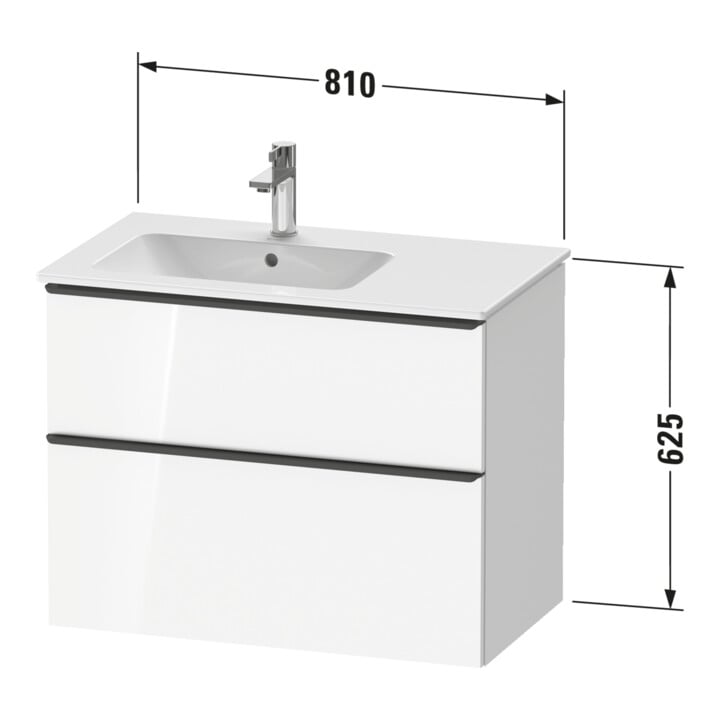 Duravit Waschtischunterschrank D-Neo 81x46,2cm, 1 Kast, B L, ES geb/Basalt ma