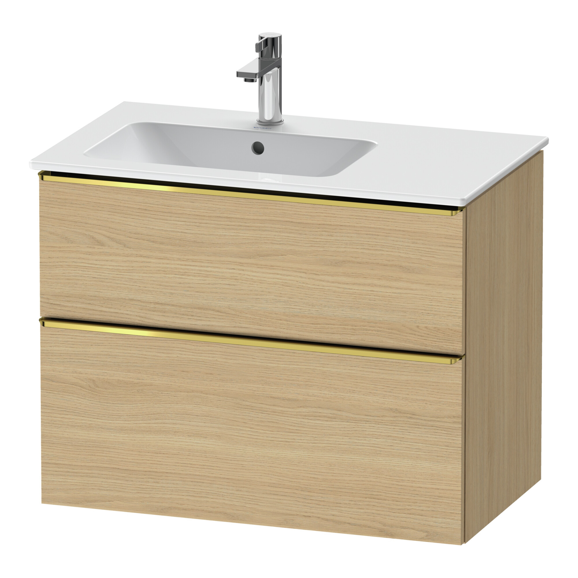 Duravit Waschtischunterschrank D-Neo 81x46,2cm, 1 Kast, B L, g pol/Eiche Nat