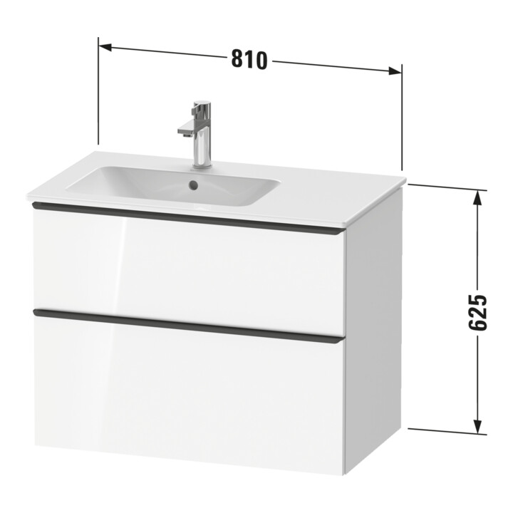 Duravit Waschtischunterschrank D-Neo 81x46,2cm, 1 Kast, B li, chr/Eiche Nat