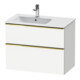Duravit Waschtischunterschrank D-Neo 81x46,2cm, 1 Kast, B li, gol pol/weiß ma-1