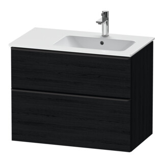 Duravit Waschtischunterschrank D-Neo 81x46,2cm, 1 Kast, B R, schwarz/Eiche sw