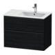 Duravit Waschtischunterschrank D-Neo 81x46,2cm, 1 Kast, B R, schwarz/Eiche sw-1