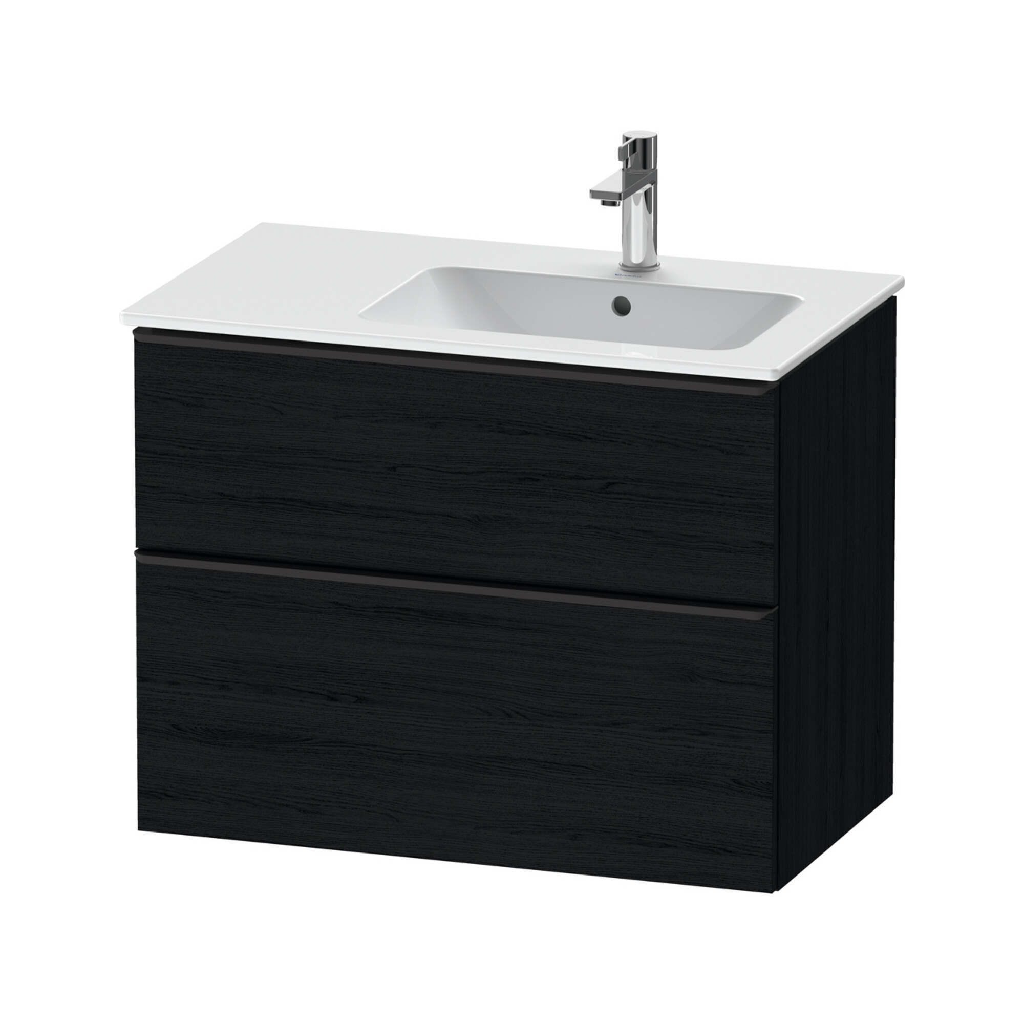 Duravit Waschtischunterschrank D-Neo 81x46,2cm, 1 Kast, B R, schwarz/Eiche sw