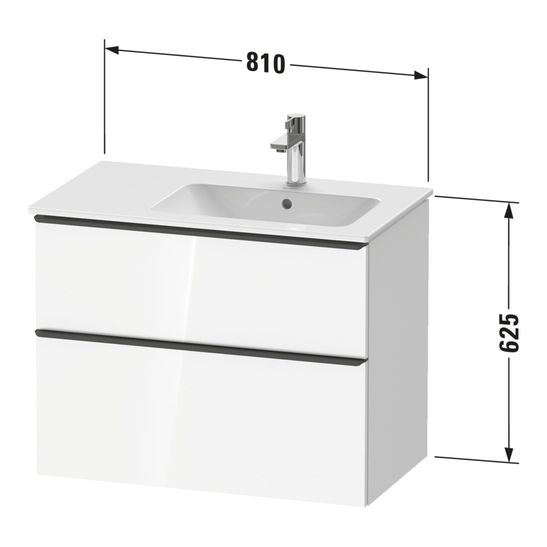 Duravit Waschtischunterschrank D-Neo 81x46,2cm, 1 Kast, B re, chr/Eiche marm.