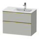 Duravit Waschtischunterschrank D-Neo 81x46,2cm, 1 Kast, B re, gol pol/grau ma-1
