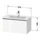 Duravit Waschtischunterschrank D-Neo 81x46,2cm, b geb/Bas ma, 1 Ausz., wandhängend