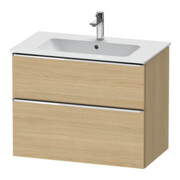 Duravit Waschtischunterschrank D-Neo 81x46,2cm, ch/Ei Nat, 1 Schubk., 1 Ausz.