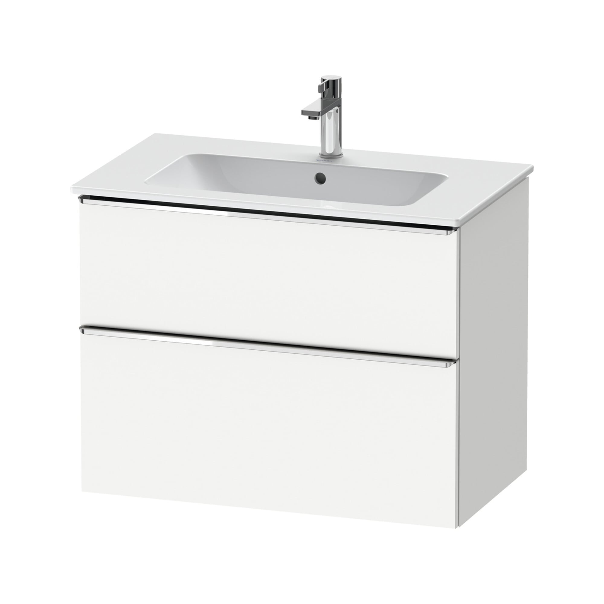 Duravit Waschtischunterschrank D-Neo 81x46,2cm, chr/we ma, 1 Schubk., 1 Ausz.