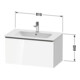 Duravit Waschtischunterschrank D-Neo 81x46,2cm, ES geb/Ta ma, 1 Ausz., wandhängend