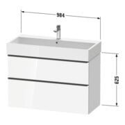 Duravit Waschtischunterschrank D-Neo 98,4x44,2cm, sw/Bas m, 1 Kast, 1 Ausz.-4