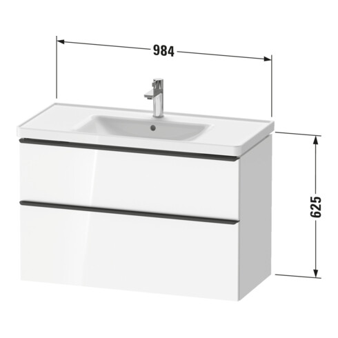 Duravit Waschtischunterschrank D-Neo 98,4x45,2cm, ES geb/Ei N, 1 Kast, 1 A