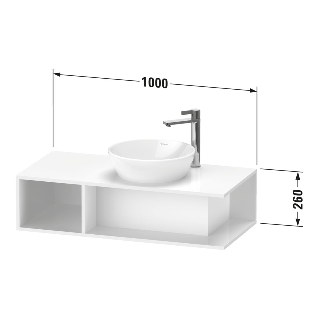 Duravit Waschtischunterschrank D-Neo Compact 100x48cm, bg m, 1 F, 1 Pl, wandhängend