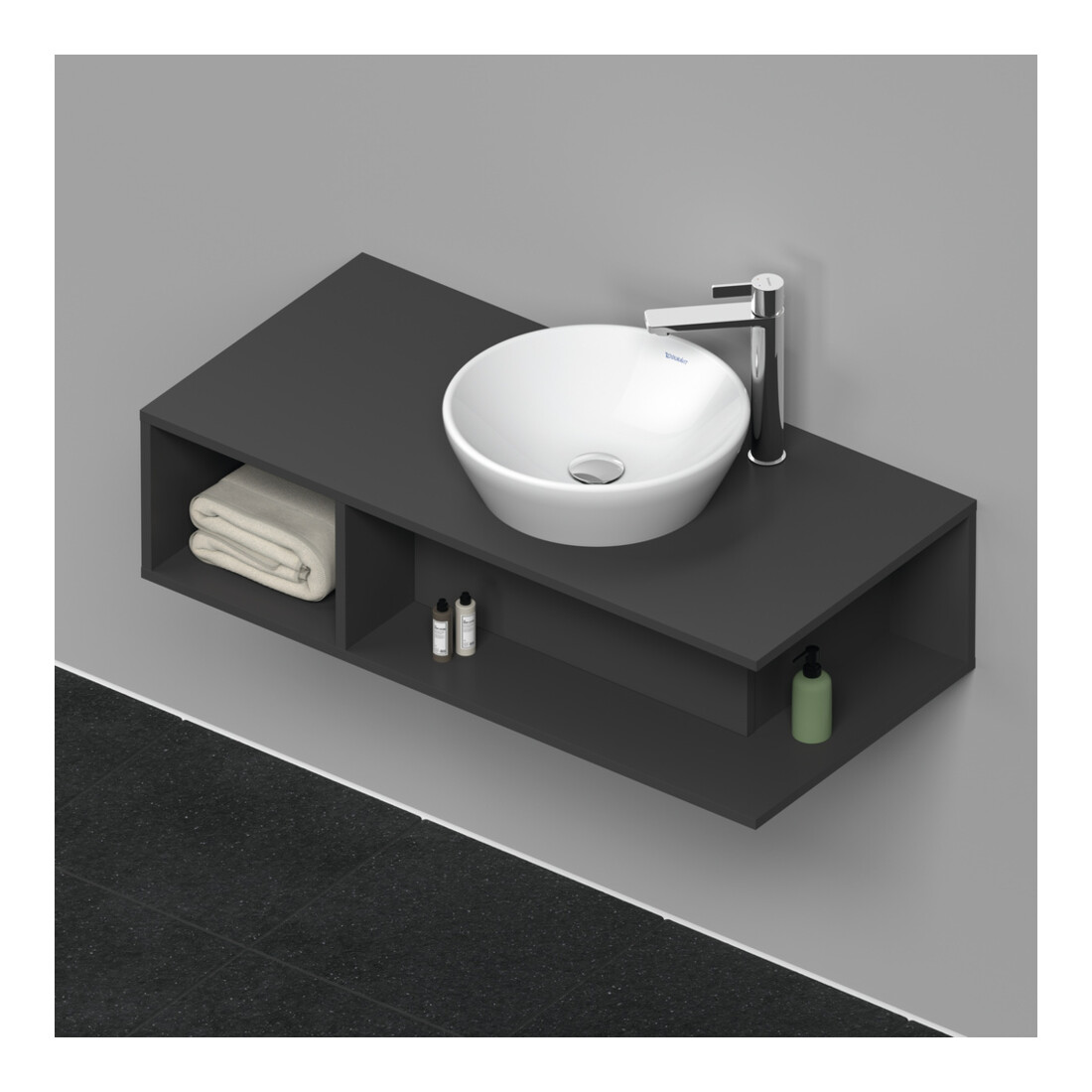 Duravit Waschtischunterschrank D-Neo Compact 100x48cm, gra m, 1 F, 1 Pl, wandhängend
