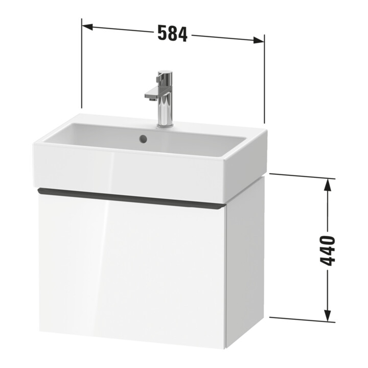 Duravit Waschtischunterschrank D-Neo Compact 58,4x37,2x44cm, 1 A, wd, b geb/Eiche sw