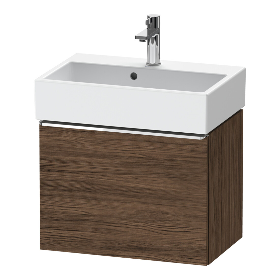 Duravit Waschtischunterschrank D-Neo Compact 58,4x37,2x44cm, 1 A, wd, chr/Nussb dkl.