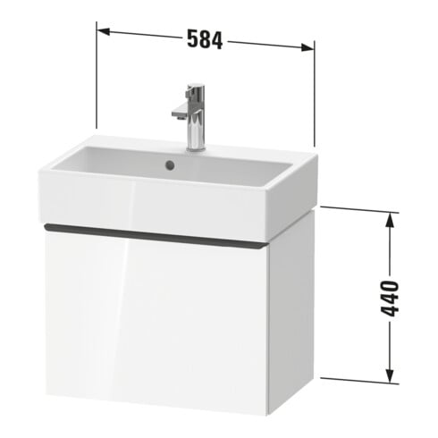 Duravit Waschtischunterschrank D-Neo Compact 58,4x37,2x44cm, 1 A, wd, ES geb/Gra ma