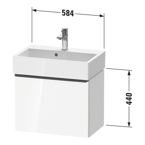 Duravit Waschtischunterschrank D-Neo Compact 58,4x37,2x44cm, 1 A, wd, schwarz/Leinen