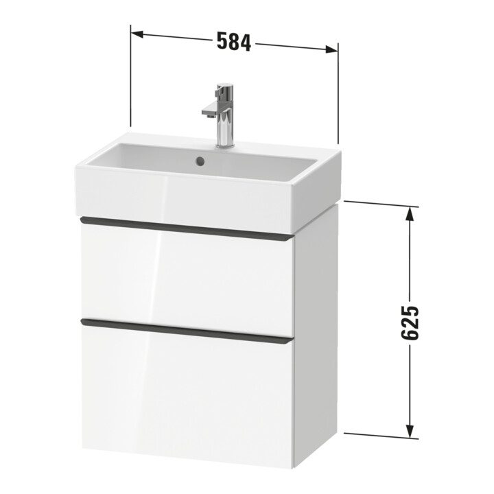 Duravit Waschtischunterschrank D-Neo Compact 58,4x37,2xcm, 1 Kast, 1 A, b geb/Bas ma