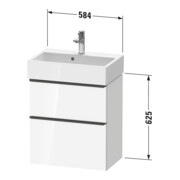 Duravit Waschtischunterschrank D-Neo Compact 58,4x37,2xcm, 1 Kast, 1 A, chr/Eiche Nat-4