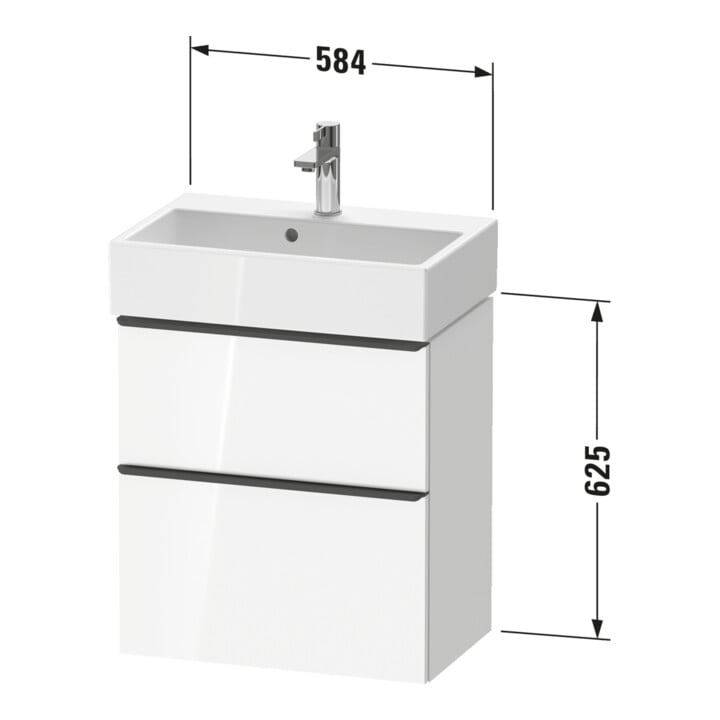 Duravit Waschtischunterschrank D-Neo Compact 58,4x37,2xcm, 1 Kast, 1 A, chr/Eiche sw