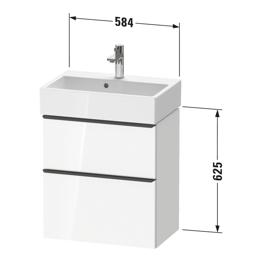 Duravit Waschtischunterschrank D-Neo Compact 58,4x37,2xcm, 1 Kast, 1 A, ES geb/Ei Nat