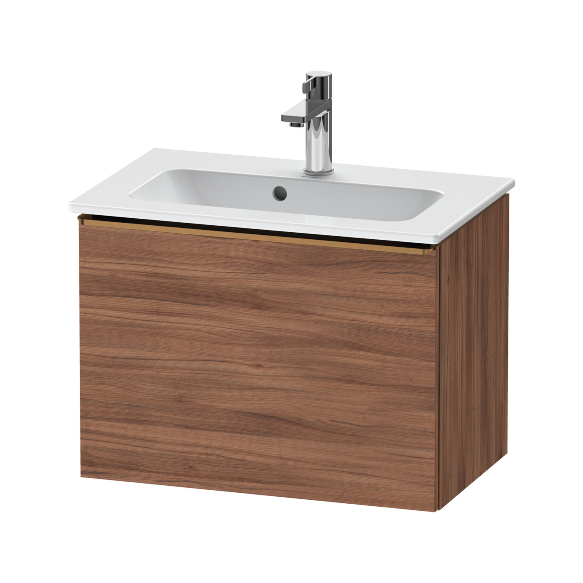 Duravit Waschtischunterschrank D-Neo Compact 61x37,2, b geb/Nussb Nat, 1 Ausz., wandhängend