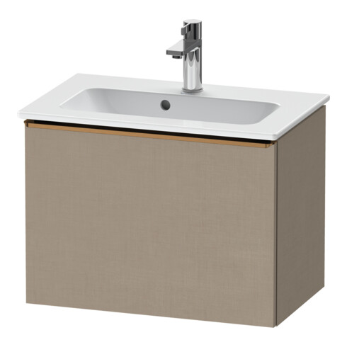 Duravit Waschtischunterschrank D-Neo Compact 61x37,2, bron geb/Leinen, 1 Ausz., wandhängend