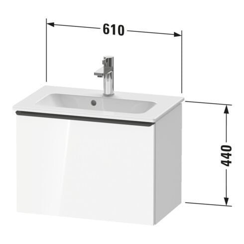 Duravit Waschtischunterschrank D-Neo Compact 61x37,2, bron geb/we hgl, 1 Ausz., wandhängend