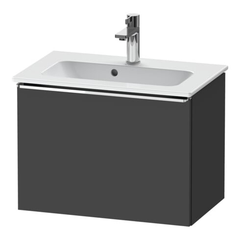 Duravit Waschtischunterschrank D-Neo Compact 61x37,2, chr/Grap ma, 1 Ausz., wandhängend