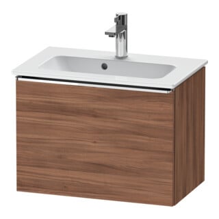 Duravit Waschtischunterschrank D-Neo Compact 61x37,2, chr/Nussb Nat, 1 Ausz., wandhängend