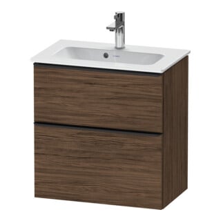 Duravit Waschtischunterschrank D-Neo Compact 61x37,2, sw/Nuss d, 1 Kast, 1 A, wandhängend