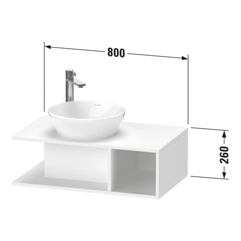 Duravit Waschtischunterschrank D-Neo Compact 80x48cm, bg m, 1 F, 1 Konsolenpl., wandhängend